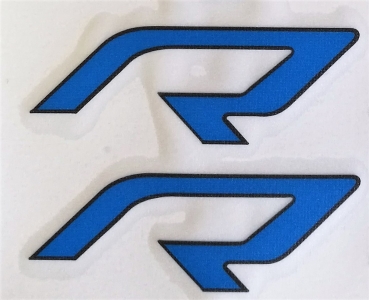 Aufkleberset Logo "R", blau, 85x30mm