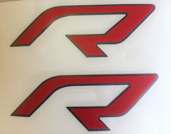 Aufkleberset Logo "R", rot, 85x30mm