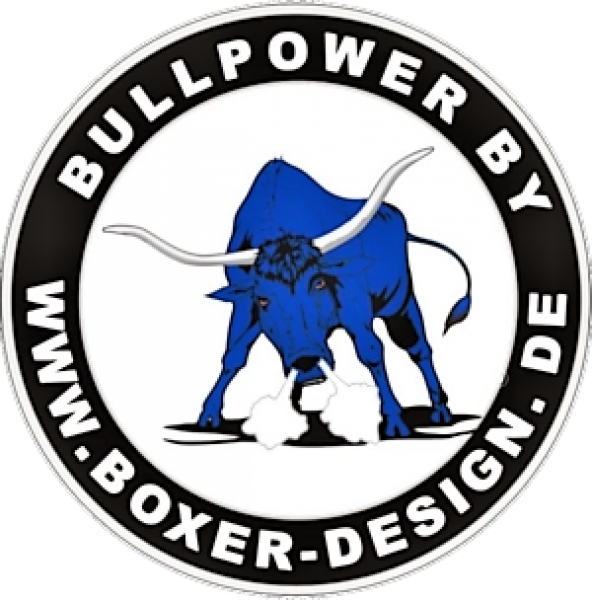 Aufkleber 3D Logo Boxer-Design, rund d= 27mm