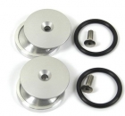 Rahmenloch-Abdeckkappen hinten für BMW R 1200 & 1250 R & RS (LC) silber eloxiert